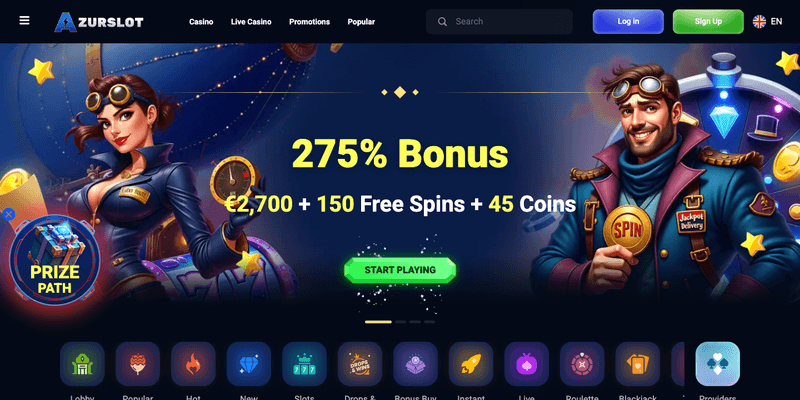 AzurSlot Casino etusivu