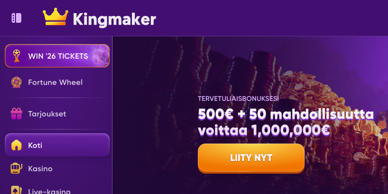 Kingmaker Casino etusivu