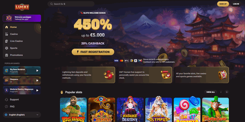 Lucki Casino etusivu